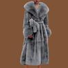 Autumn and winter big fur collar fashion fur coat women's medium and long thickened temperament loose casual coat
