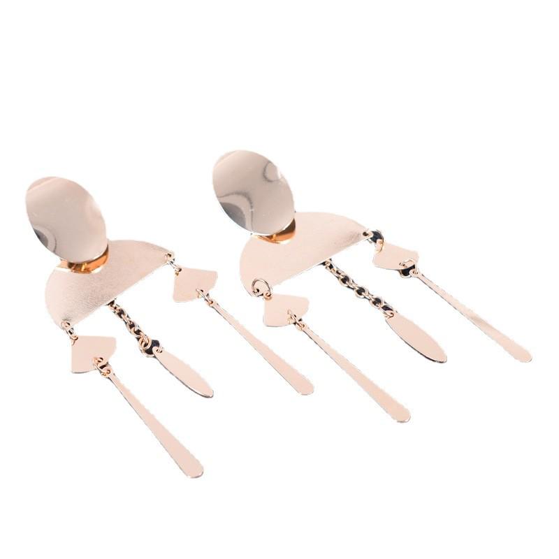 Suibian 2025 Elegant Tassel Ear Hooks: Stylish Korean Earrings with Metal Texture