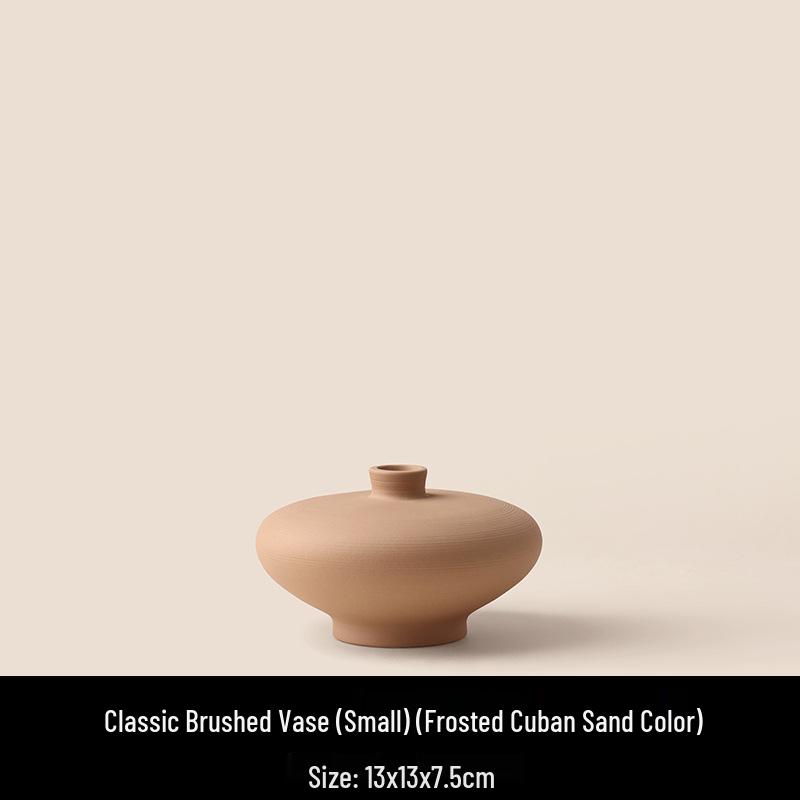 Wabi-Sabi French Retro Ceramic Vase for Living Room Decor