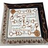 90*90CM Manual Hand Rolled Twill Silk Square Scarves for Office Ladies Luxury Printed Bandana and Hijab