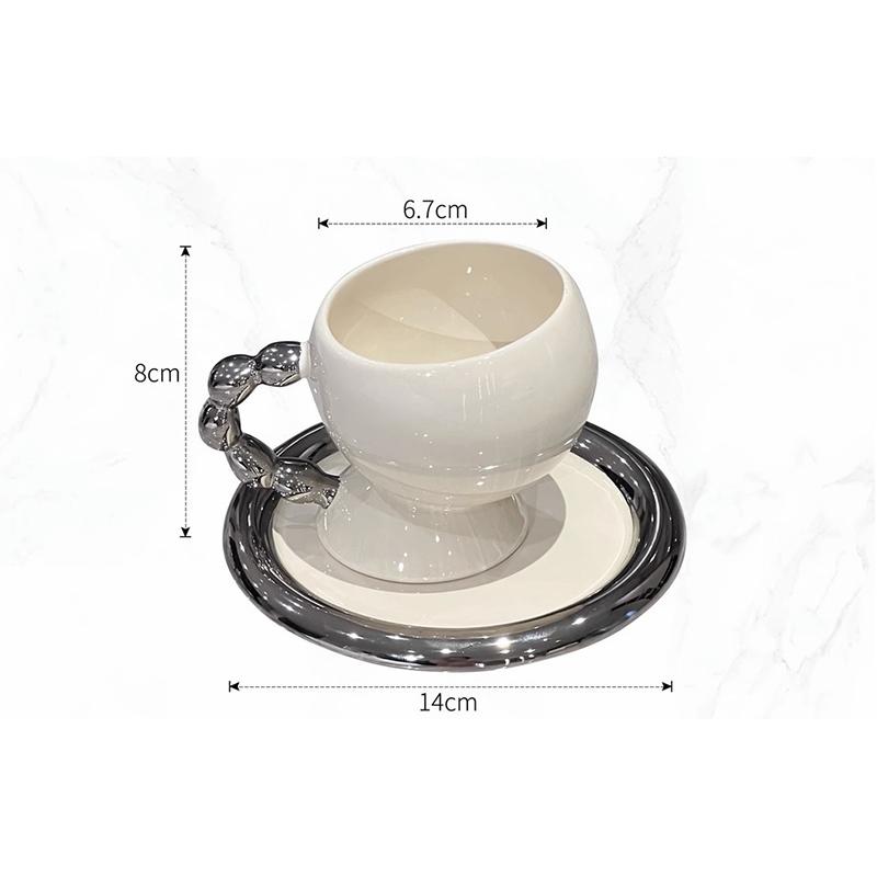 English Afternoon Tea Coffee Cup Saucer Delicate Ceramic White Purple Couple Mug Latte Art Coffee Cup Home Breakfast Mug Gifts
