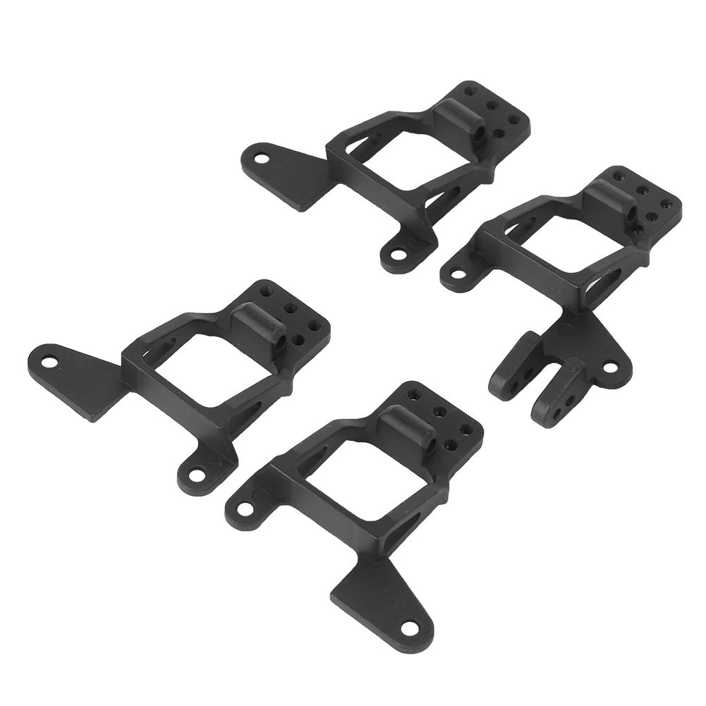 4pcs Multihole Adjustable Front Rear Shocks Struts Damper Towers Mount Fit for Traxxas TRX‑4 RC CarBlack