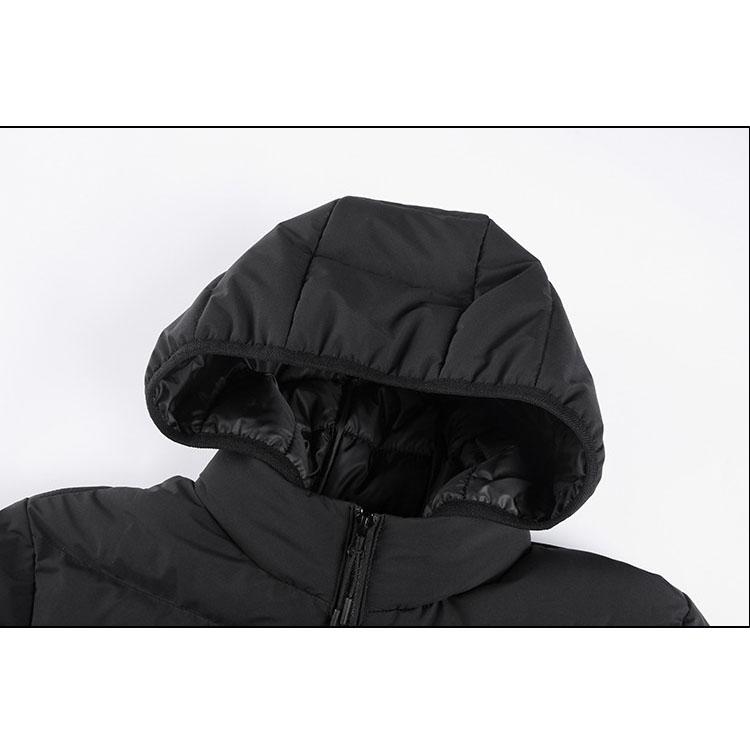 Pánské evropské a americké podzimní a zimní lehké tlusté bavlněné kabáty Jednobarevné kostkované bavlněné kabáty s kapucí