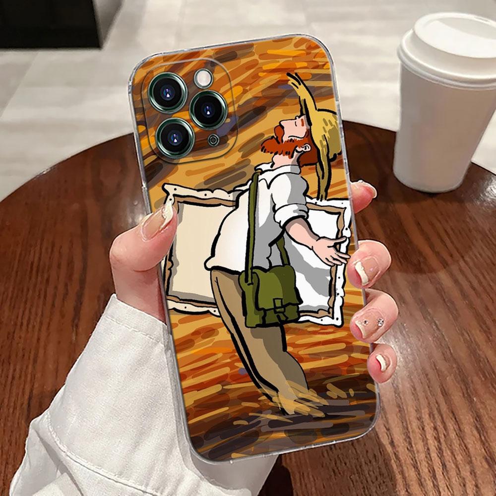 Interesting Van Gogh Art Transparent Case For Apple iPhone 17 16 15 14 13 12 11 Pro Max Case 16 Plus 16E 17Air 17Pro Phone Cover