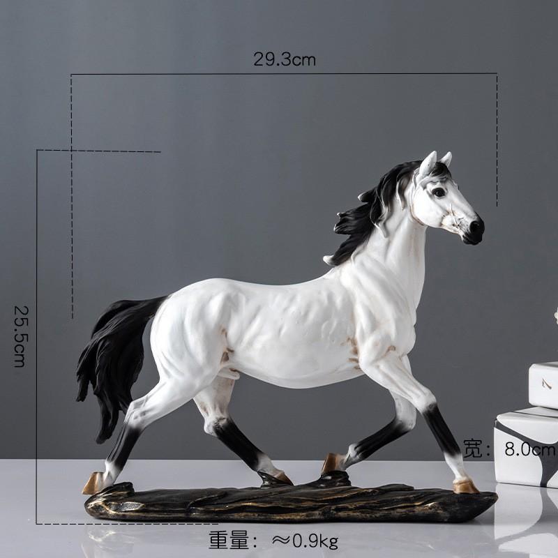Chinese Zodiac Horse Resin Figurine Decorative Ornament Home Office New Style Vintage Gift