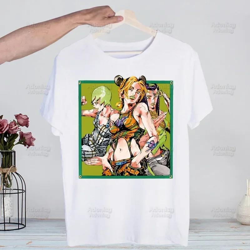 Jojo Bizarre Adventure Men Hip Hop T Shirt Harajuku Jolyne Cujoh TShirts Short Sleeve Casual T-Shirt Stone Ocean Tops Tees