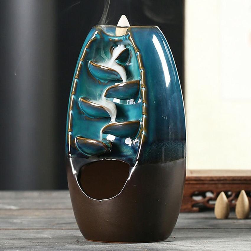 Buy Backflow Incense Burner Censer Ceramic Mountain Waterfall Smoke