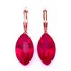 Purple Gold Horse Eye Pointed Red Stone Luxury Fashion Temperament High-End Rose Gold-Plated Ear Jewelry