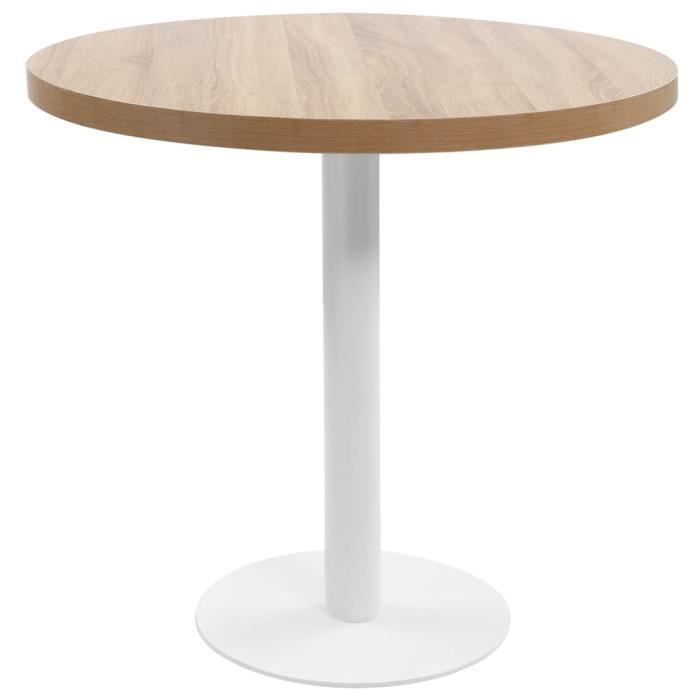 VidaXL Table de bistro Marron clair 80 cm MDF