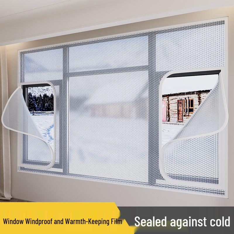 Windproof Winter Window Insulation Film: Cold Protection, Anti-Freeze Plastic Curtain for Balcony