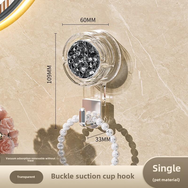 Strong Punch-Free Adhesive Vacuum Suction Cup Hook Traceless Plastic Sticky Hook for Kitchen and Bathroom Door