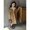 Girls' Double-Faced Wool Coat: Fall/Winter Kids' Fashion Preppy-Style Wool Coat