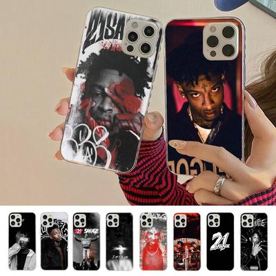 Rappeur 21 Savage Pour Coque de Téléphone IPhone 17 16 16e 15 14 13 12 11 Pro Max Mini Plus