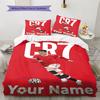 Custom Name CR7 Soccer Legend Bedding,Quilt Set Quilt Cover Pillowcase Home Birthday Gift (1 * Duvet Cover + 2 * Pillowcase, Without Core)