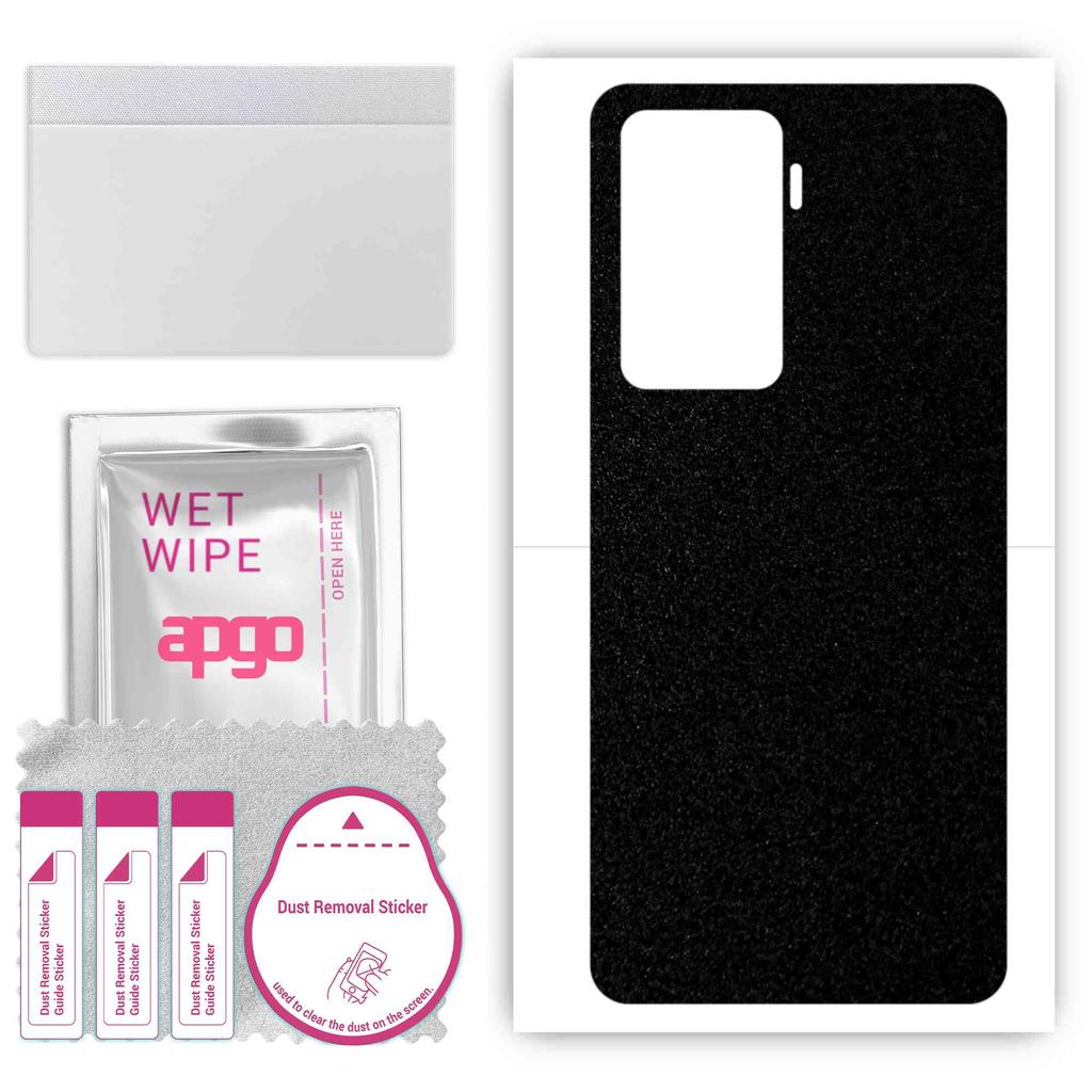 apgo Protective Skin Sticker for the back compatible with Vivo Y77 5G, Wrap Film, Foil, Vinyl - Pattern Matte Black