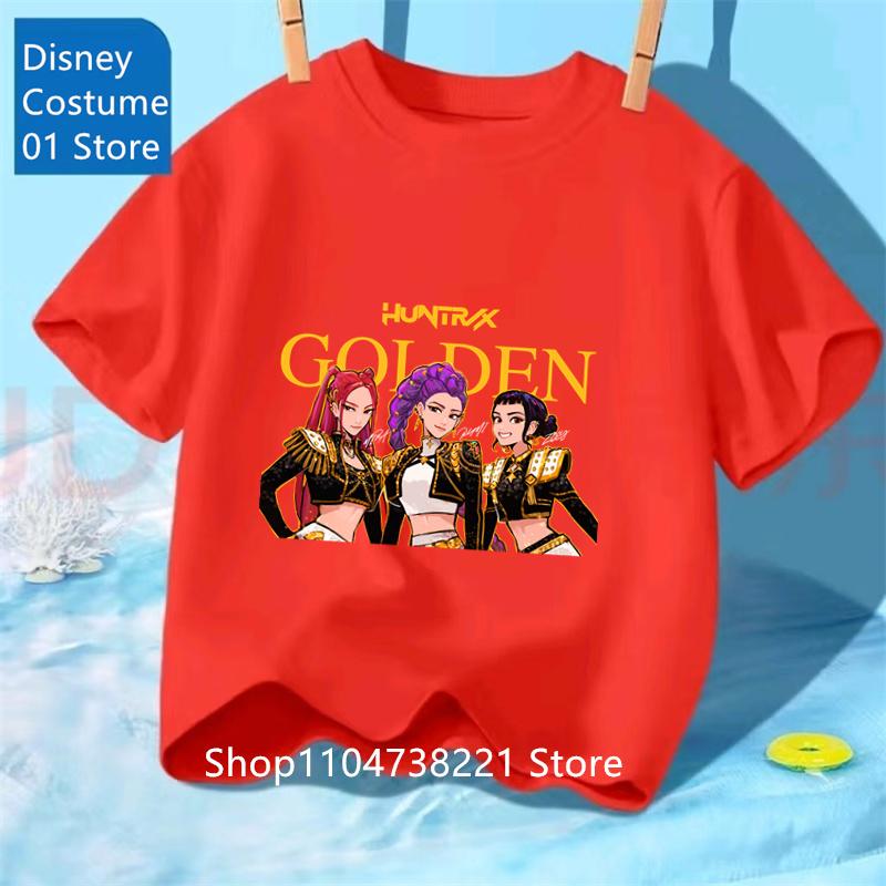 Saja Boys Tshirt Anime Kpop Demon Hunters Kids T-shirts Children's Clothing 2025 New Summer Casual Boys Girls Short Sleeve Tops