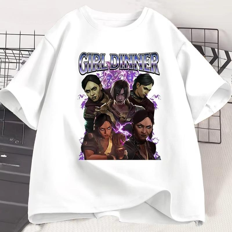 Sevika Arcane Girl Dinner T Shirts Unisex Women Short Sleeve T Shirt Fashion Unisex Clothes Designer Unisex Women Tshirts Streetwear