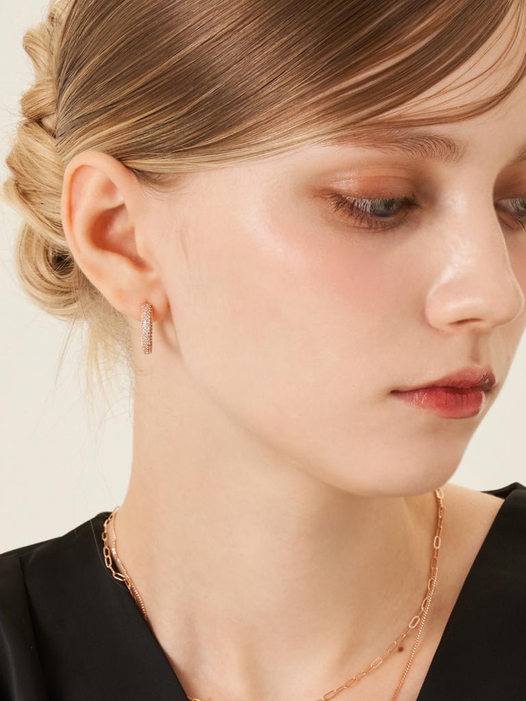 Geigerjewelry 18K Gf Basic One-Touch Ring Earrings Gi8Kpee077