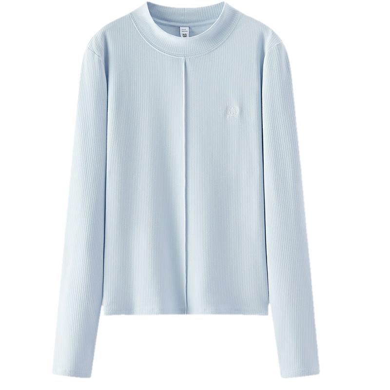 Semir Women s Embroidered Brushed Half-High Neck Long Sleeve T-Shirt L