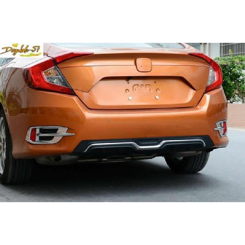 For Honda Civic 2016- Rear Fog Light Lamp Cover Trim Bright Chrome New