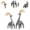 1 Pair Elk Deer Statues Figurines Desktop Ornament for Bookshelf Cabinets Versatile Resin Sculpture