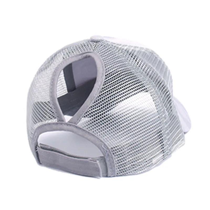 Women'S Ponytail Baseball Caps Spring Summer Cotton Mesh Sun Hat Running Snapback Hat Female Adjustable Girl Outdoor Visor Hats