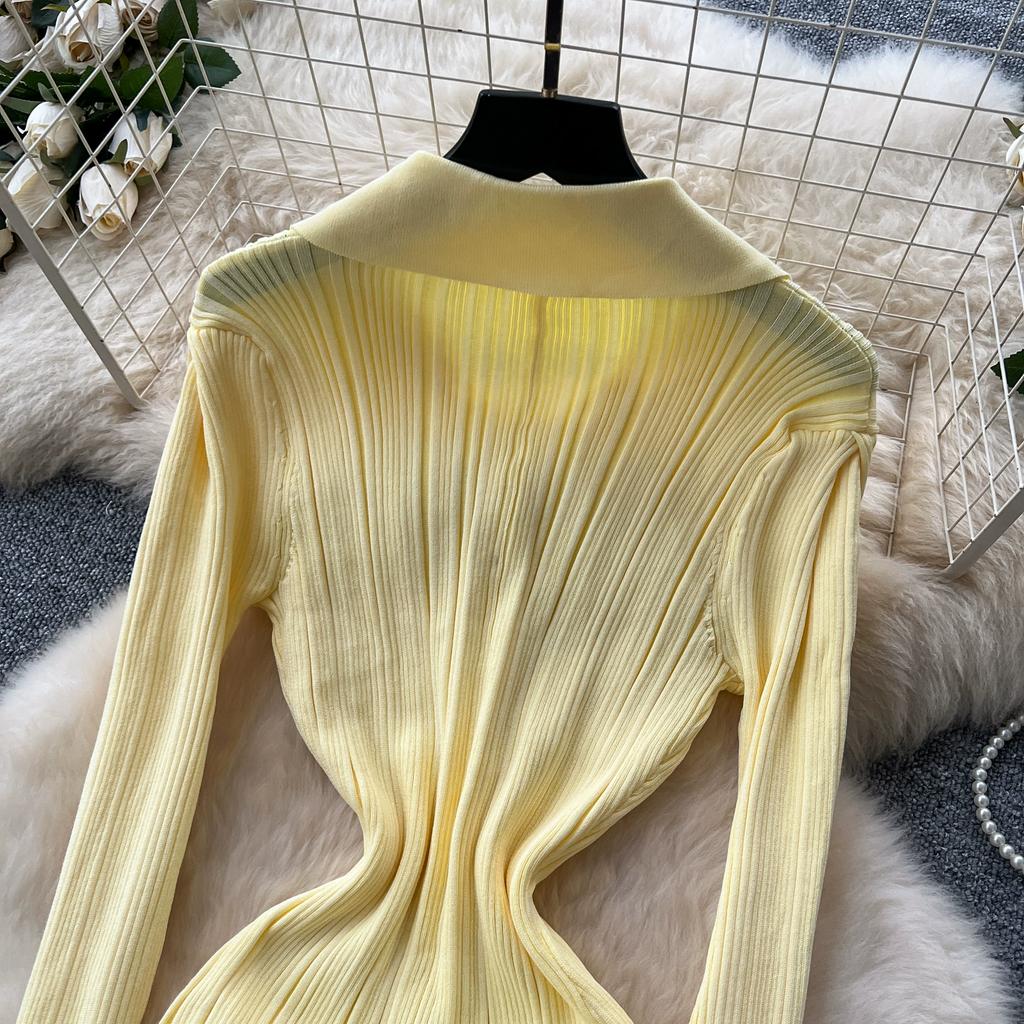 Toamnă Primăvară Femei Rochii de Petrecere de Pe Catwalk Mânecă Largă Pulover Tricotat Nasturi Unici Rochie Lungă Maxi Tip Sirenă