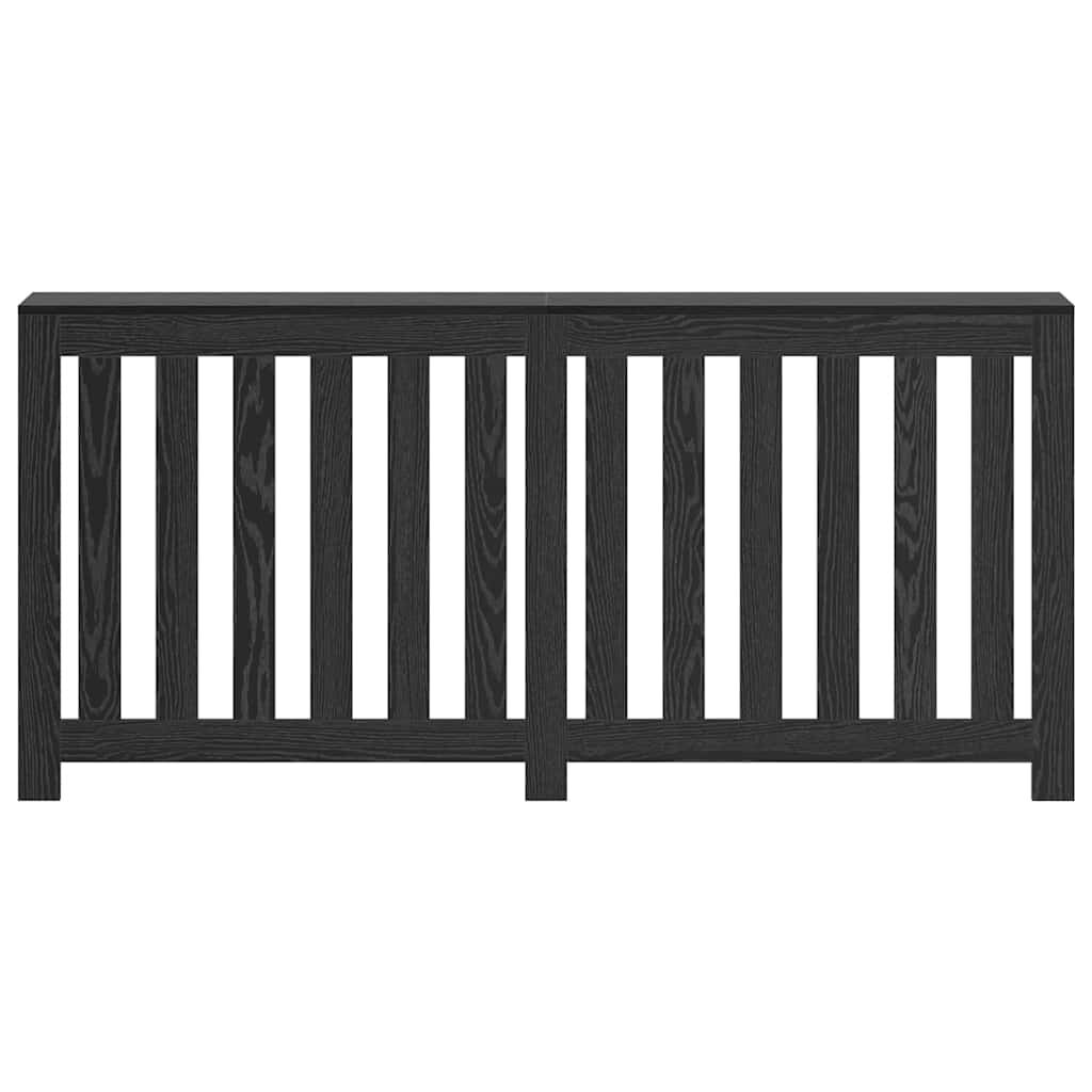 Schwarze Eichenholz-Heizkörperverkleidung, Wanddekorregal, Ablageregal, 175x20x82 Cm