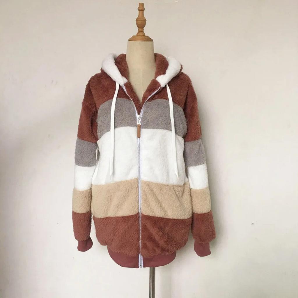 Women's Plus Size Long Teddy Bear Coat Warm Thickening Fleece Faux Fur Coat Plush Teddy Coat Women's Coat