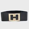 Women's Versatile Black Elastic Waist Belt: Wide Decorative Design, 20 Styles Available, Single Piece Delivery