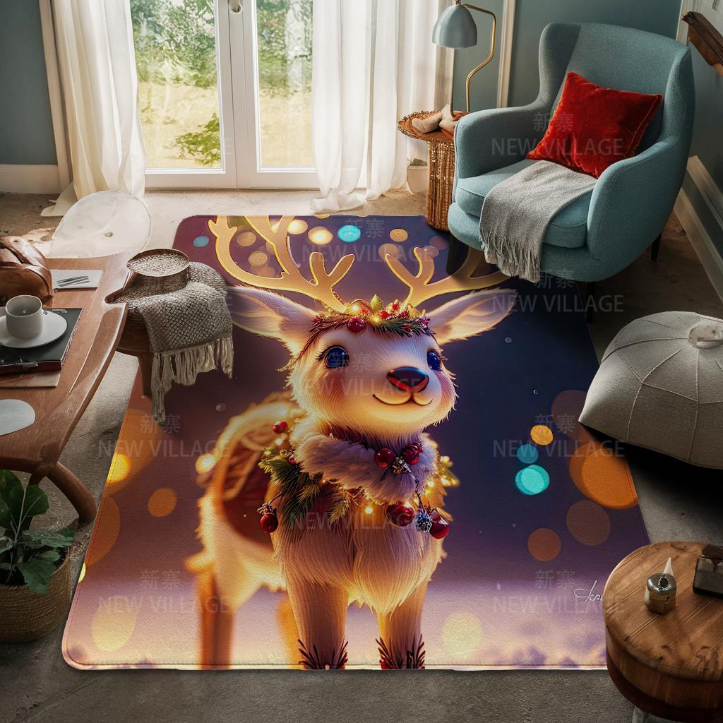 House Entrance Carpet Home Door Mat Living Room Bath Foot Bathroom Non-slip Water Absorption Rugs Bath Merry Christmas Winter