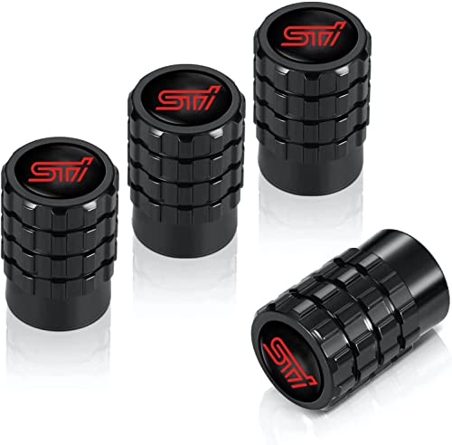 

STI Subaru Воздушные клапаны Колпачки Премиум сплава Автомобиль Мотоциклетные шинные клапаны 4 шт. (ИППП, Черный)