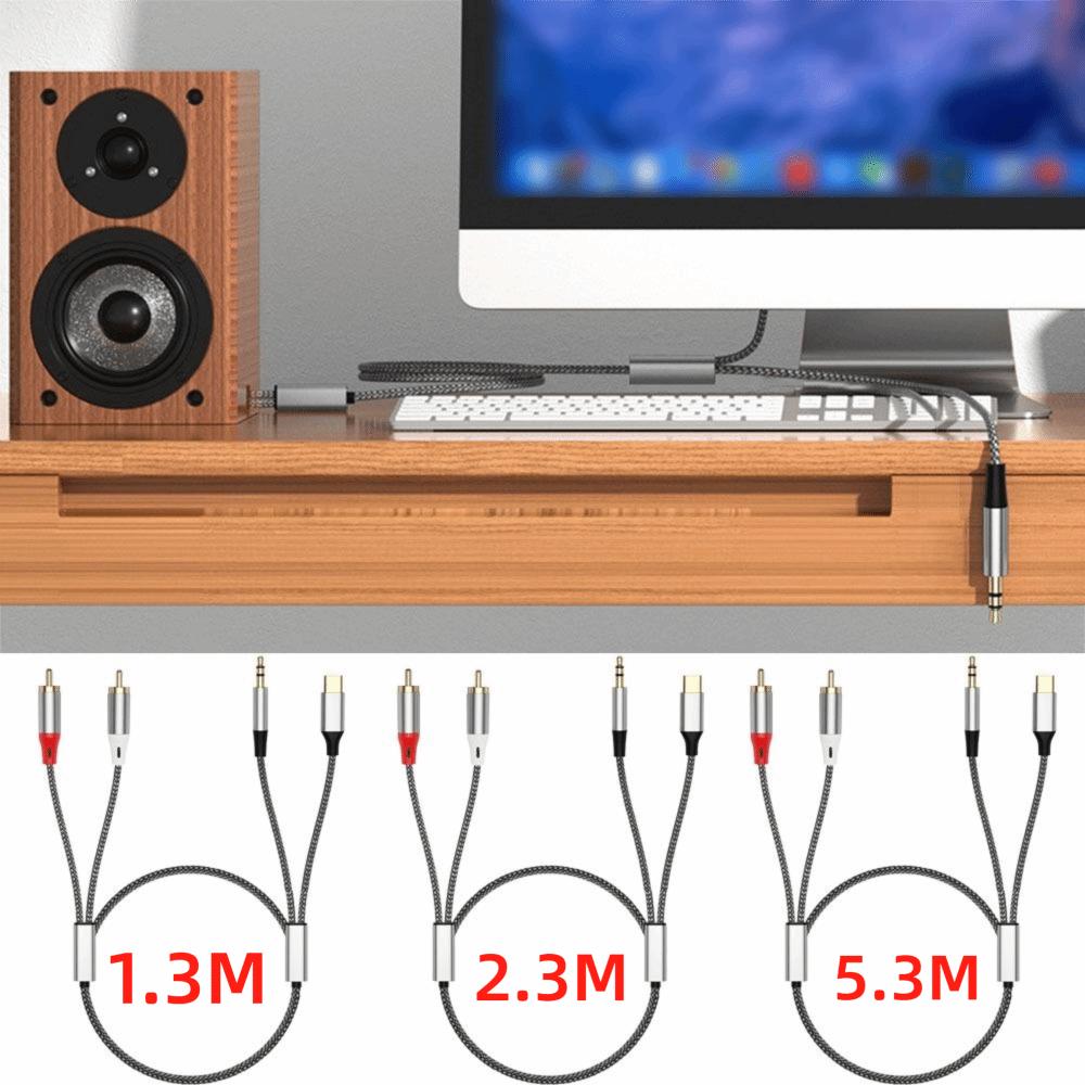 Y Splitter Cable Audio Aux Adapter 3.5mm To RCA Audio Conversion Cable  Car Audio