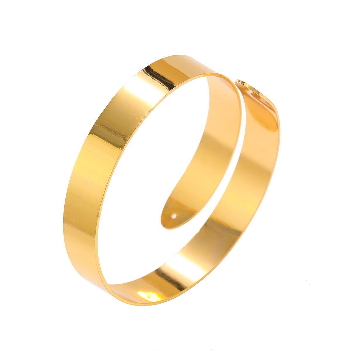 

Браслет-кольцо из блестящего сплава для женщин в стиле хип-хоп и Европы золотой