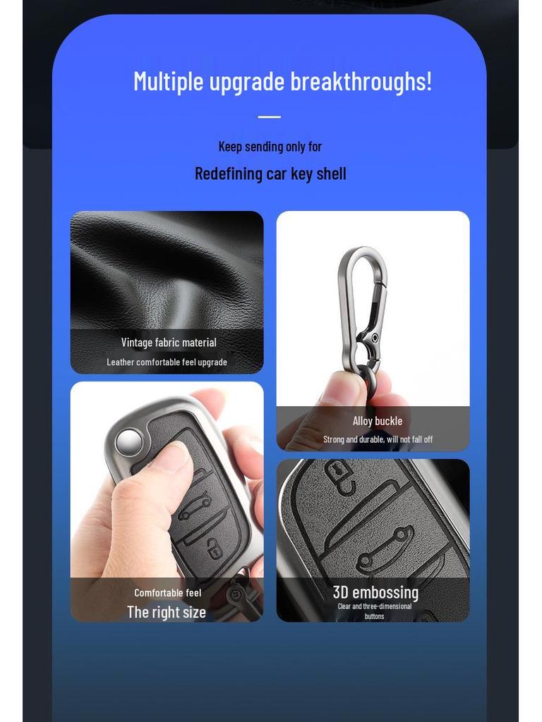 Zinc Alloy Key Cover for Dongfeng Peugeot: Fits 308, 301, 408X, 308S, 3008, 2008, 508 Models