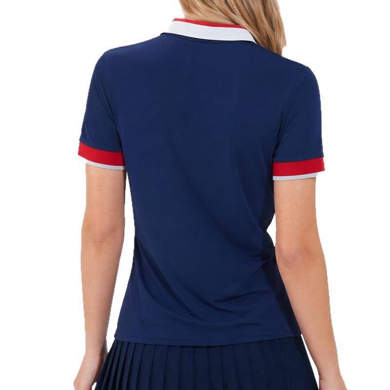 Womens Breathable Fitness Tee Slimming Loose Short Sleeve Polo Top Gym Running Tennis Golf