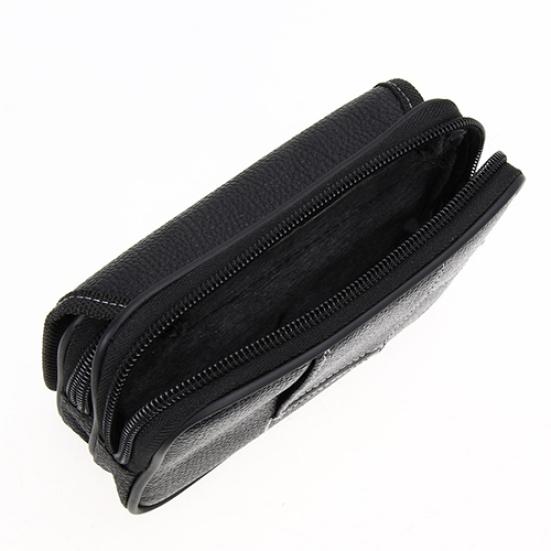 Cartera de piel sintética para hombre, tarjetero para teléfono, monedero informal con cinturón colgante