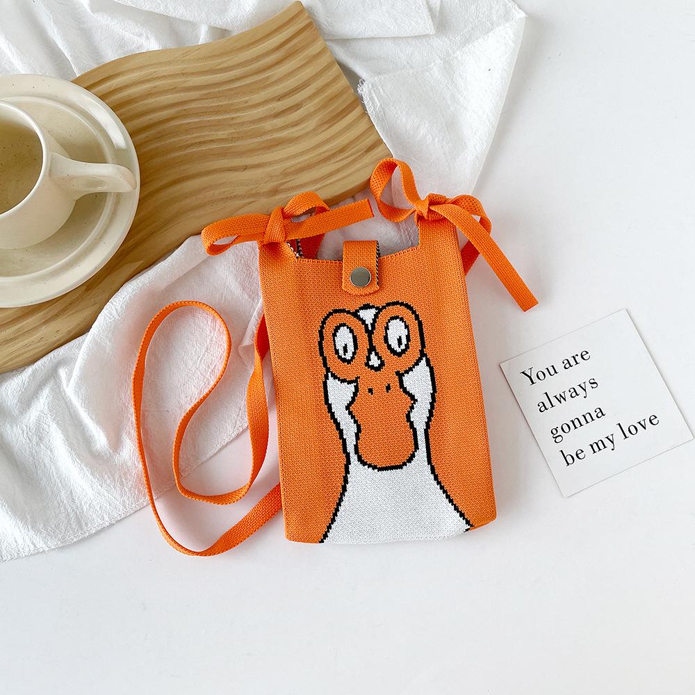 Cute And Sweet Knitted Mobile Phone Bag Shoulder Crossover Handheld Premium Mini Small Bag Mobile Phone Bag