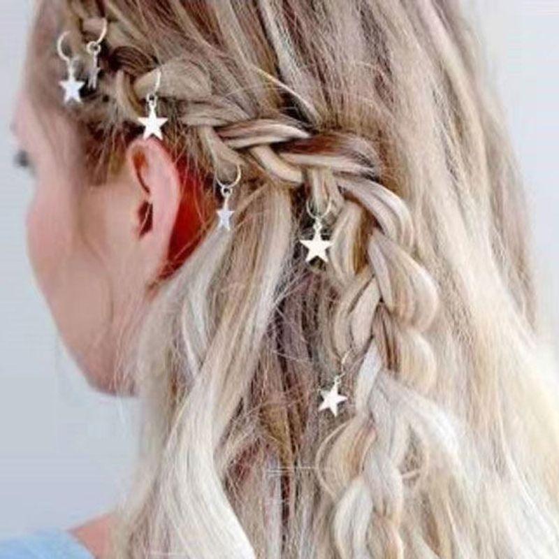 European and American Personalized Small Dreadlocks Trendy Braided Hair Headdress XINGX Cross DIY Pendant Hair Accessories Barrettes Ornament Women