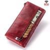 Humerpaul Leather Women Long Wallet Blocking Multifunction Slim Hasp Purse Card Case MIT