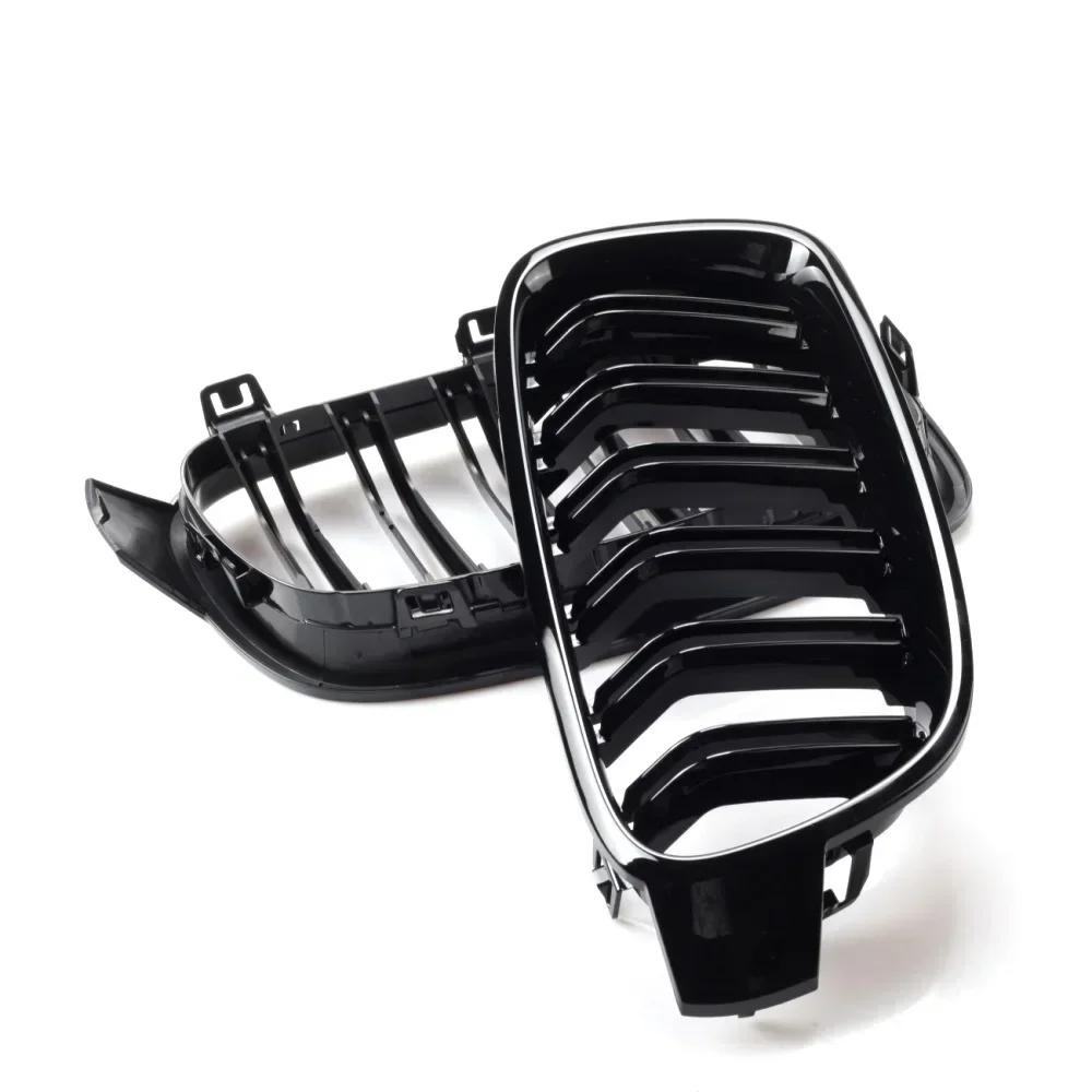Car Front Grille Racing Front Sport Grill Gloss Black Double Slat Kidney Grille For BMW 3-Series F30 F35 2012-2019
