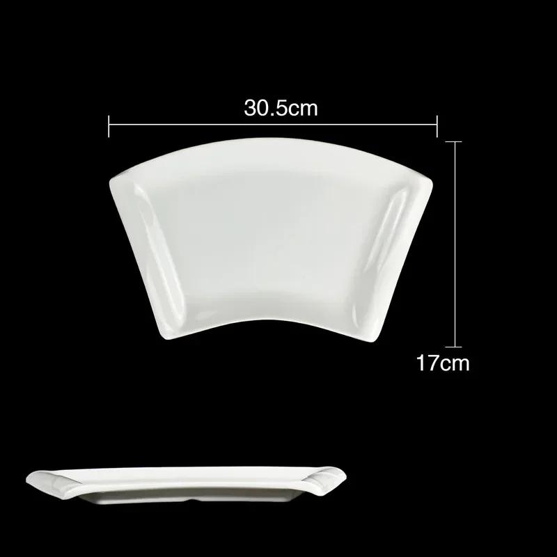 Pure White Plastic Irregular Plate Dish Commerce Serving Tray BBQ Picnic Plates Dessert Snacks Fruit Dishes Kitchen Tableware