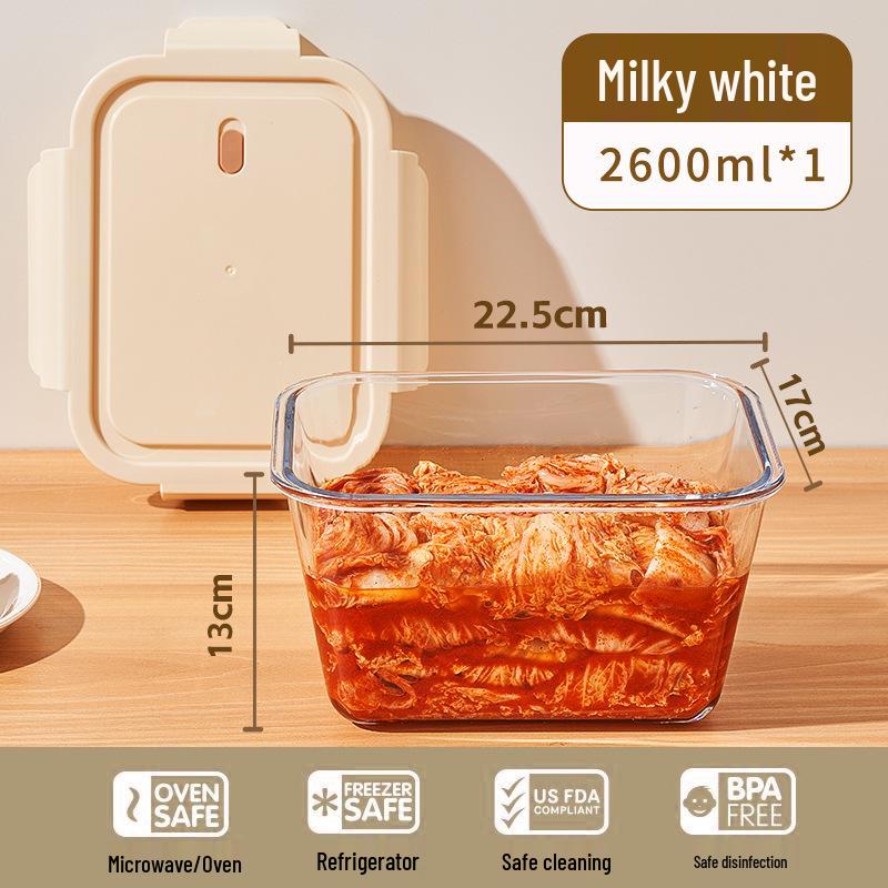 Hochtemperaturbeständiger Glas-Lebensmittelbehälter mit luftdichtem Deckel für Essiggurken und Kimchi