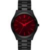 BUREI Analog Quartz Simple Red Men's Watch, Design, Waterproof, Black, Business/Casual, Stylish, Popular, Gift, (Red)