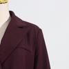 2026 Spring Angora Red Women's Blazer - European & American Luxury Design with Irregular Waist-Cinching