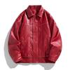 2024 Men's PU Leather Stand Collar Motorcycle Racing Jacket