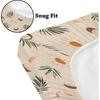 Summer Palm Coconut Sun Leaves Pattern Baby Sheets for Crib, Unisex Summer Theme Nursery Fitted Bed Sheet for Boys Girls Standard Crib and Toddler