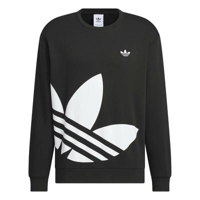 adidas Originals Classic Sports Series Musterdruck Rundhals-Pullover Einfaches Langarm-Sweatshirt Unisex-Sweatshirt Schwarz JL8383
