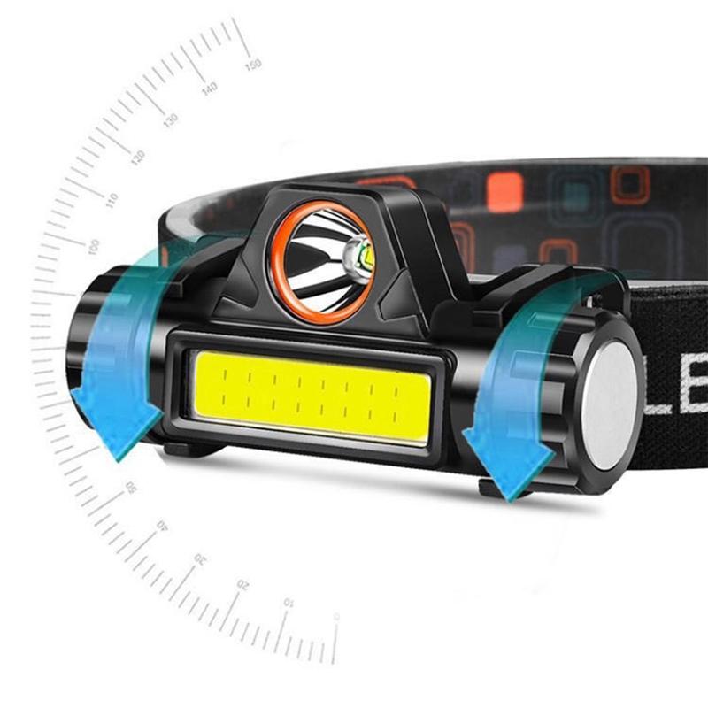 Dobíjecí Cob Led USB čelovka Silný magnetický výkonný světlomet Super jasná vodotěsná čelová svítilna pro venkovní rybaření