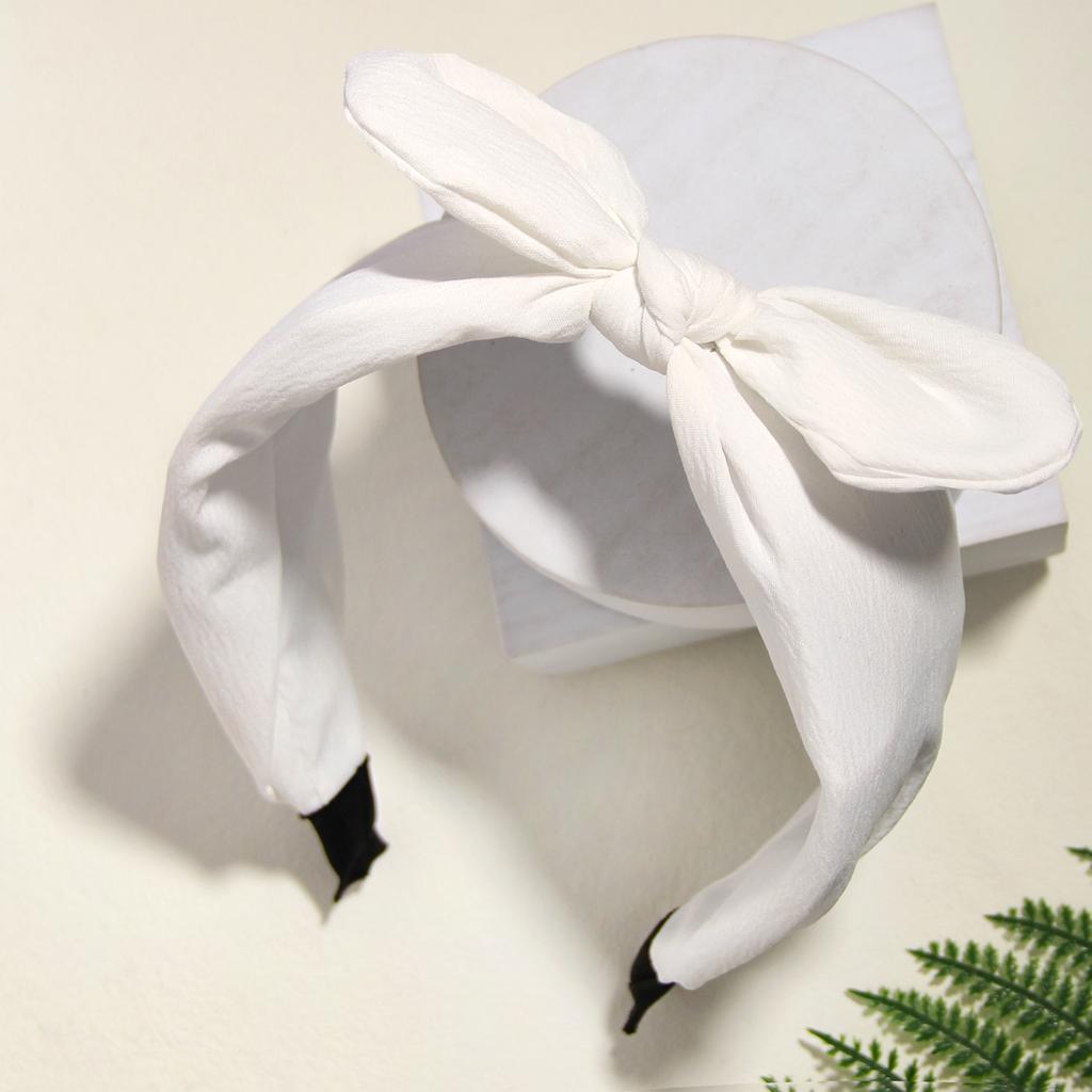 Furling Girl Pack of 1PC Solid Rabbit Ears Bow Knotted Press Hair Wide Hair Hoop for Women Girls Headwear Hair Accessories